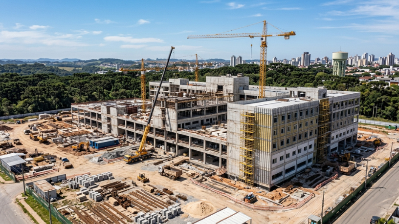 Novo hospital na Grande Curitiba chega a 50% da obra e pode ampliar atendimento de saúde no Paraná