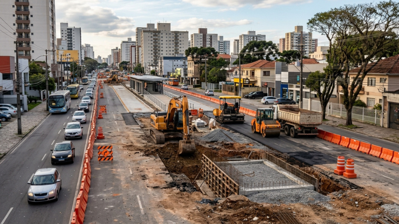 Novo Inter 2 avança em Curitiba: o que muda no trânsito e no transporte com as obras desta semana